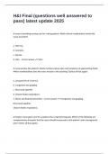 H&I Final &lpar;questions well answered to pass&rpar; latest update 2025