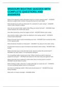 MISSOURI BOATING QUIZZES WITH COMPLETE QUESTIONS AND ANSWERS