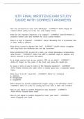 ILTP FINAL WRITTEN EXAM STUDY GUIDE WITH CORRECT ANSWERS