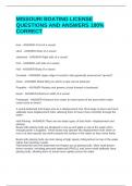 MISSOURI BOATING LICENSE QUESTIONS AND ANSWERS 100&percnt; CORRECT