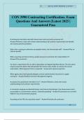 CON 3990 Contracting Certification&period; Exam Questions And Answers &vert;Latest 2025 &vert; Guaranteed Pass
