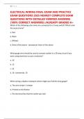 ELECTRICAL WIRING FINAL EXAM AND PRACTICE EXAM QUESTIONS 2025 NEWEST COMPLETE EXAM QUESTIONS WITH DETAILED VERIFIED ANSWERS &lpar;100&percnt; CORRECT ANSWERS&rpar; &sol;ALREADY GRADED A&plus;