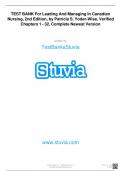TEST BANK For Yoder-Wise&rsquo;s Leading And Managing In Canadian Nursing&comma; 2nd Edition&comma; Patricia S&period; Yoder-Wise&comma; Verified Chapters 1 - 32&comma; Complete Newest Version