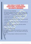 HCA SKILLS EXAM TEST QUESTIONS &vert;GUARANTEED ACCURATE ANSWERS