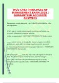 WGU C483 PRINCIPLES OF MANAGEMENT EXAM 2025 &vert;GUARANTEED ACCURATE ANSWERS