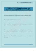 CWEL & CANS Exam Questions And Answers &vert;Latest 2025 &vert; Guaranteed Pass&period;