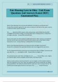 Fair Housing Laws in Ohio - Unit Exam Questions And Answers &vert;Latest 2025 &vert; Guaranteed Pass&period;