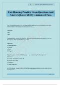 Fair Housing Practice Exam Questions And Answers &vert;Latest 2025 &vert; Guaranteed Pass&period;