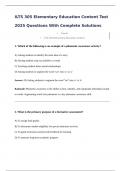 ILTS 305 Elementary Education Content Test 2025 Questions With Complete Solutions