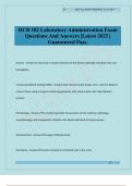 HCB 102 Laboratory Administration Exam Questions And Answers &vert;Latest 2025 &vert; Guaranteed Pass&period;