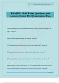 KUMITE TEST Exam Questions And Answers &vert;Latest 2025 &vert; Guaranteed Pass