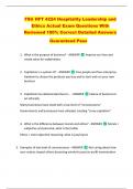 FSU HFT 4224 Hospitality Leadership and  Ethics Actual Exam Questions With  Reviewed 100&percnt; Correct Detailed Answers  Guaranteed Pass &excl;&excl;