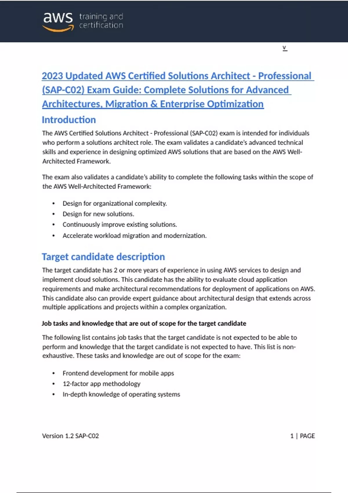 2023 | Updated | AWS Certified Solutions | Architect Professional (SAP ...