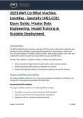 2023  &vert;AWS Certified Machine Learning&vert; Specialty &lpar;MLS-C01&rpar; &vert;Exam Guide&colon; &vert; Master Data Engineering&comma; Model Training & Scalable Deployment &vert; Verified & updated 