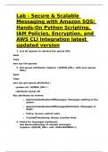 Lab - Secure & Scalable Messaging with Amazon SQS&colon; Hands-On Python Scripting&comma; IAM Policies&comma; Encryption&comma; and AWS CLI Integration latest updated version &vert;graded A&plus; &vert;latest updated Version 2025