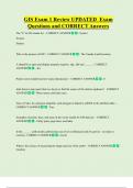 GIS Exam 1 Review UPDATED  Exam  Questions and CORRECT Answers 