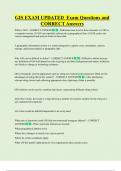 GIS EXAM UPDATED  Exam Questions and  CORRECT Answers 