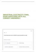 INDUSTRIAL ELECTRICITY FINAL EXAM QUESTIONS WITH ALL CORRECT ANSWERS&excl;&excl;