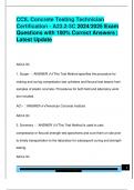 CCIL Concrete Testing Technician  Certification - A23&period;2-3C 2024&sol;2025 Exam  Questions with 100&percnt; Correct Answers &vert;  Latest Update 