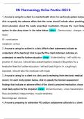 RN Pharmacology Online Practice &lpar;2025&sol;2026&rpar;B Questions And Answers