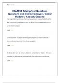 USAREUR Driving Test Questions  Questions and Correct Answers&sol; Latest  Update &sol; Already Graded