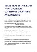 TEXAS REAL ESTATE EXAM &lpar;STATE PORTION&rpar; CONTRACTS QUESTIONS AND ANSWERS