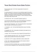 Texas Real Estate Exam-State Portion QUESTIONS AND ANSWERS