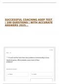 SUCCESSFUL COACHING ASEP TEST &vert; 100 QUESTIONS &vert; WITH ACCURATE ANSWERS 2025&period;&period;&period;
