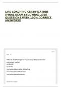 LIFE COACHING CERTIFICATION &lpar;FINAL EXAM STUDYING&rpar; 2025 QUESTIONS WITH 100&percnt; CORRECT ANSWERS&excl;&excl;