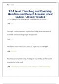 PGA Level 1 Teaching and Coaching  Questions and Correct Answers&sol; Latest  Update &sol; Already Graded