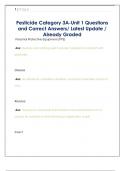 Pesticide Questions and Correct Answers&sol; Latest Update &sol; Already Graded