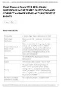 Cleet Phase 4 Exam 2025 REAL EXAM QUESTIONS &vert;MOST TESTED QUESTIONS AND CORRECT ANSWERS &vert;100&percnt; ACCURATE&vert;GET IT RIGHT&excl;&excl;