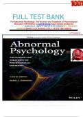              FULL TEST BANK For Abnormal Psychology&colon; The Science and Treatment of Psychological Disorders 14th Edition by Ann M&period; Kring latest Update Graded A&plus;     