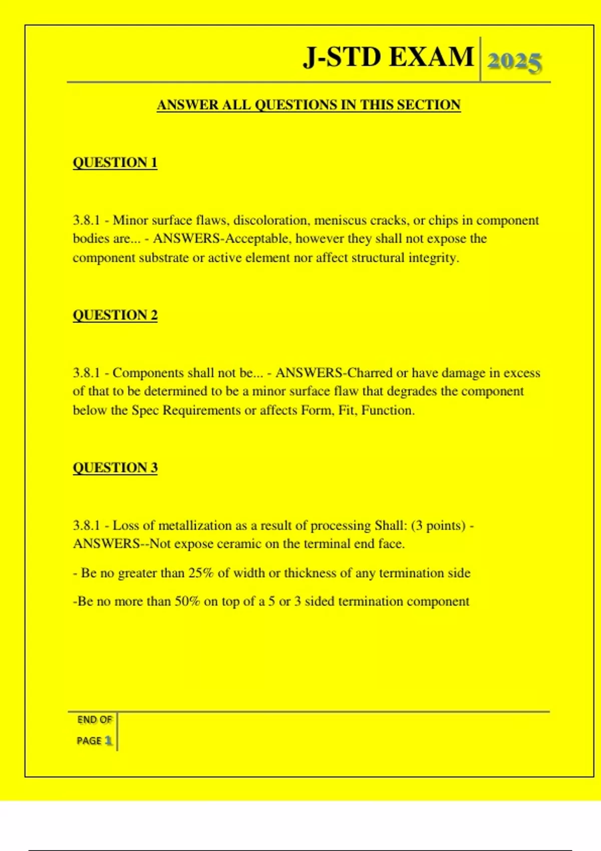 J-STD EXAM QUESTIONS AND ANSWERS 2025 - J-STD - Stuvia US