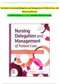 TEST BANK for Nursing Delegation and Management of Patient Care BY&colon; Kathleen Motacki&comma; Kathleen Burke 3RD EDITION 2024&vert;&vert; GRADED A&plus;