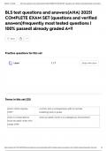 BLS test questions and answers&lpar;AHA&rpar; 2025&vert; COMPLETE EXAM SET &lpar;questions and verified answers&rpar;frequently most tested questions &vert; 100&percnt; passed&vert; already graded A&plus;&excl;&excl;