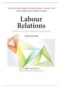 Test Bank for Labour Relations&comma; 3rd Edition by Larry Suffield and Andrew Templer