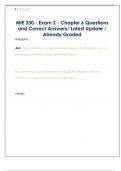MIE 330 - Exam 2 - Chapter 6 Questions  and Correct Answers&sol; Latest Update &sol;  Already Graded