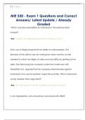 MIE 330 - Exam 1 Questions and Correct  Answers&sol; Latest Update &sol; Already  Graded
