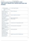 Community Association Management Test Bank for 2024   FREE LATEST VERSION WITH VERIFIED QUESTIONS AND  ANSWERS