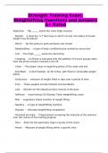 Strength Training Exam&colon; Weightlifting Questions and Answers A&plus; Rated