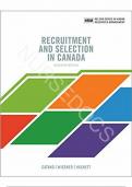 Test Bank for Recruitment and Selection in Canada 7th Edition by Catano &vert;&vert;ISBN 978-0176764661&vert;&vert;All Chapters&vert;&vert;Complete Guide A&plus;