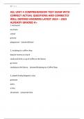 ASL UNIT 4 COMPREHENSION TEST EXAM WITH CORRECT ACTUAL QUESTIONS AND CORRECTLY WELL DEFINED ANSWERS LATEST 2024 &ndash; 2025 ALREADY GRADED A&plus;