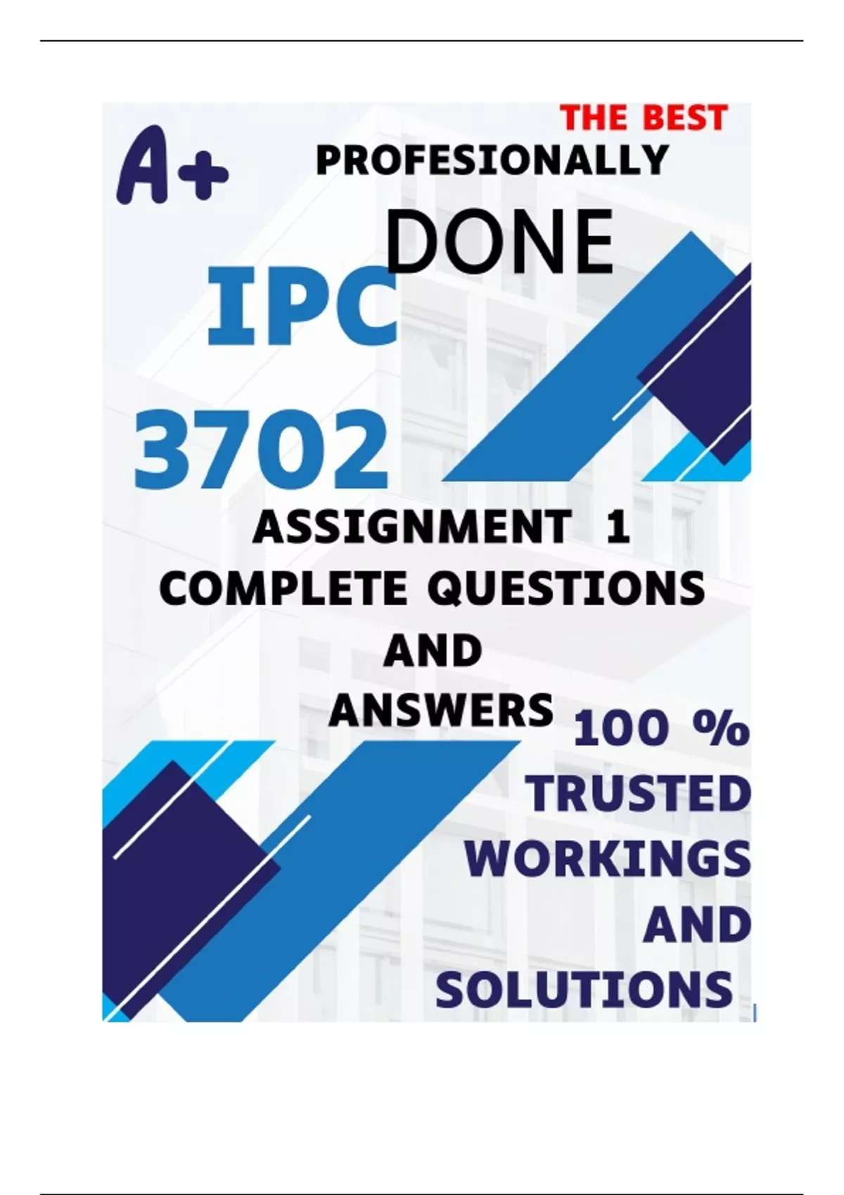 IPC3702 Assignment 1 (COMPLETE ANSWERS) Semester 1 2025 - DUE 28 March ...