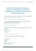 ANE 604&colon; Adrenocortical Hormones  &lpar;Chapter 78&rpar; Questions with Detailed  Verified Answers &lpar;100&percnt; Correct Answers&rpar;  &sol;Already Graded A&plus;