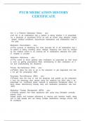 PTCB MEDICATION HISTORY CERTIFICATE