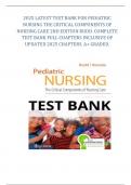 2025 LATEST TEST BANK FOR PEDIATRIC NURSING THE CRITICAL COMPONENTS OF NURSING CARE 2ND EDITION RUDD&period; COMPLETE TEST BANK FULL CHAPTERS INCLUSIVE OF UPDATED 2025 CHAPTERS&period; A&plus; GRADED&period;