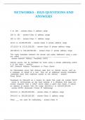 NETWORKS - D325 QUESTIONS AND ANSWERS