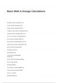 Basic Math & Dosage Calculations EXAM WITH 100&percnt; CORRECT ANSWERS 2025