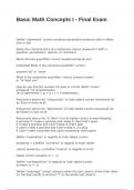 Basic Math Concepts I - Final Exam with 100&percnt; correct answers 2025